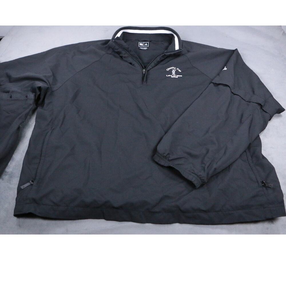 Adidas Climaproof Jacket 2XL Black Convertible Snap-Off Sleeves Windbreaker Golf